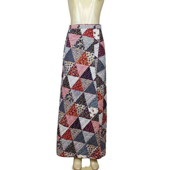 Vintage Helen Tanoris California Patchwork Maxi Skirt Sz 14